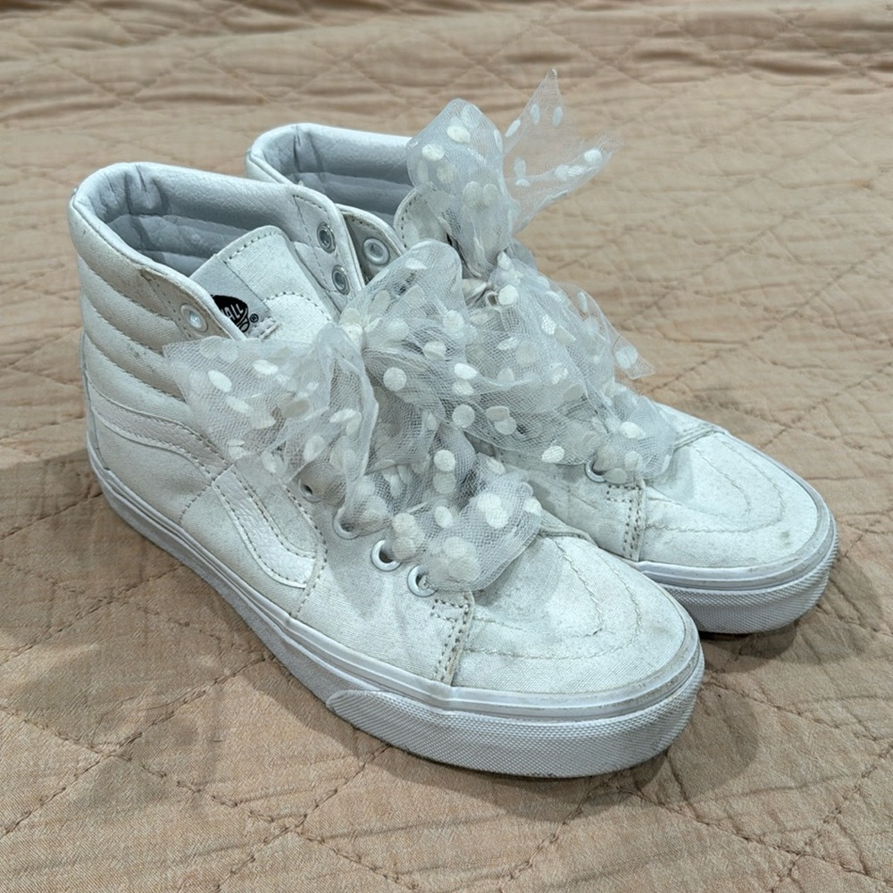 VANS Sk8-Hi All White Womens 7